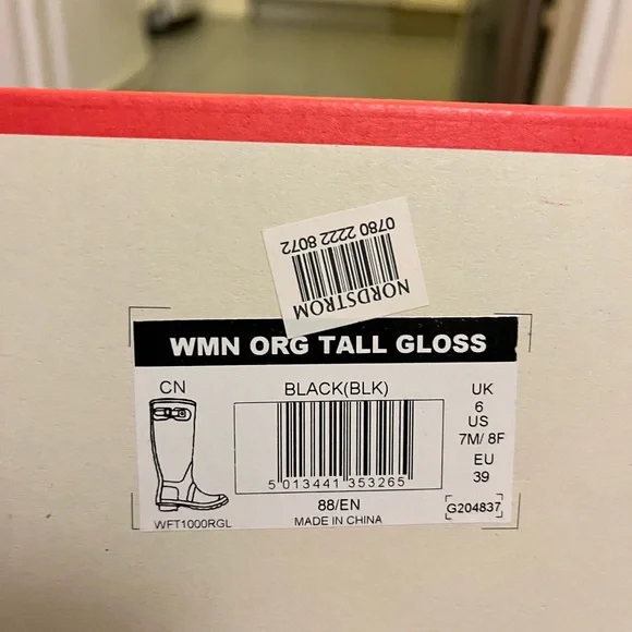 Hunter Original Tall Gloss Rain boots size 8 black - Picture 8 of 8